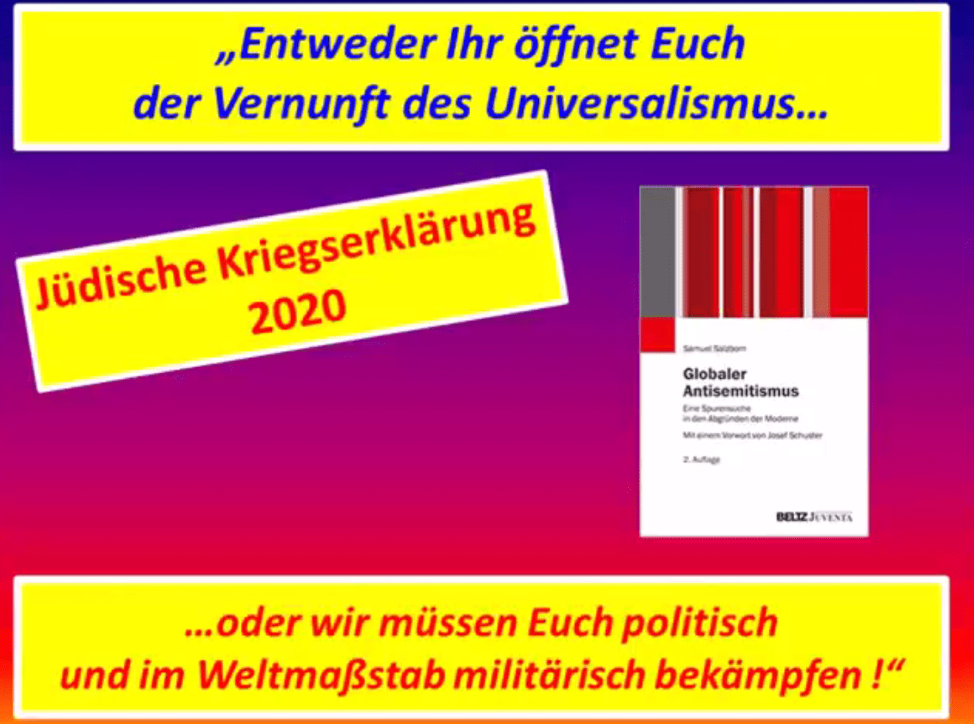 Wie viele jüdische Kriegserklärungen an Deutschland zählst Du – seit 1917?