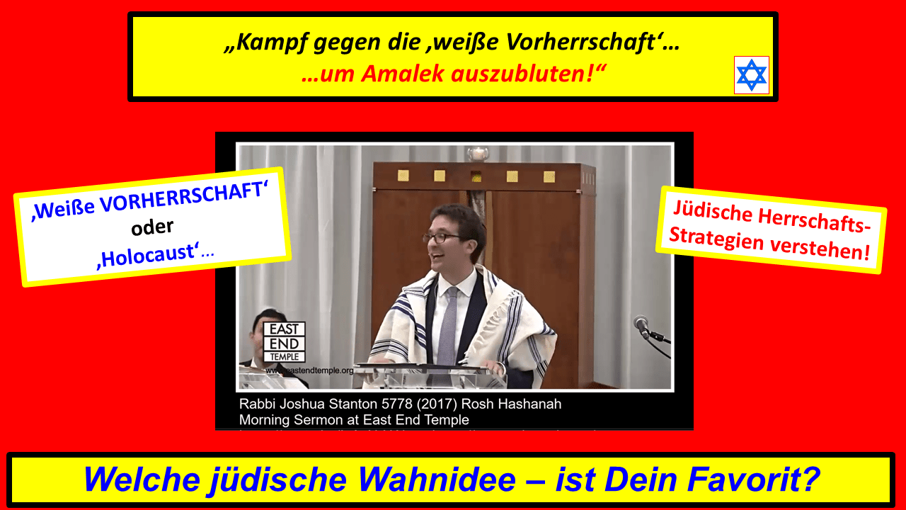„Kampf gegen die ‚weiße Vorherrschaft‘…um Amalek auszubluten!“.  3500 Jahre – Jüdischer Terror.